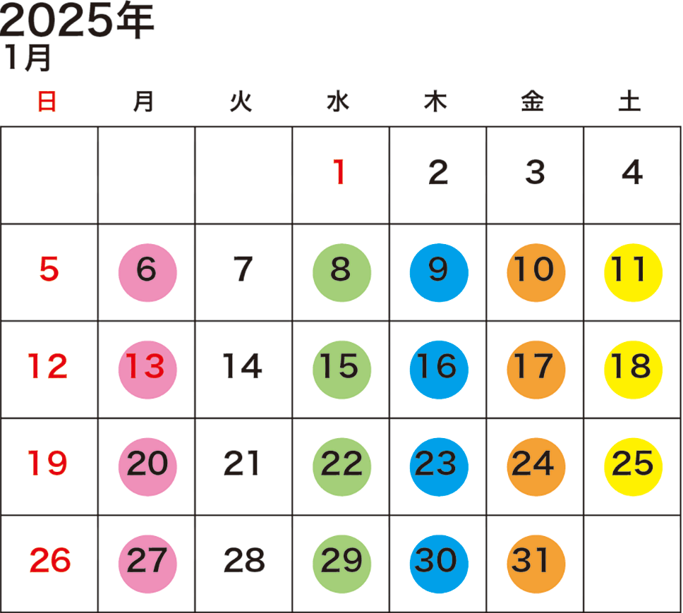 1月予定