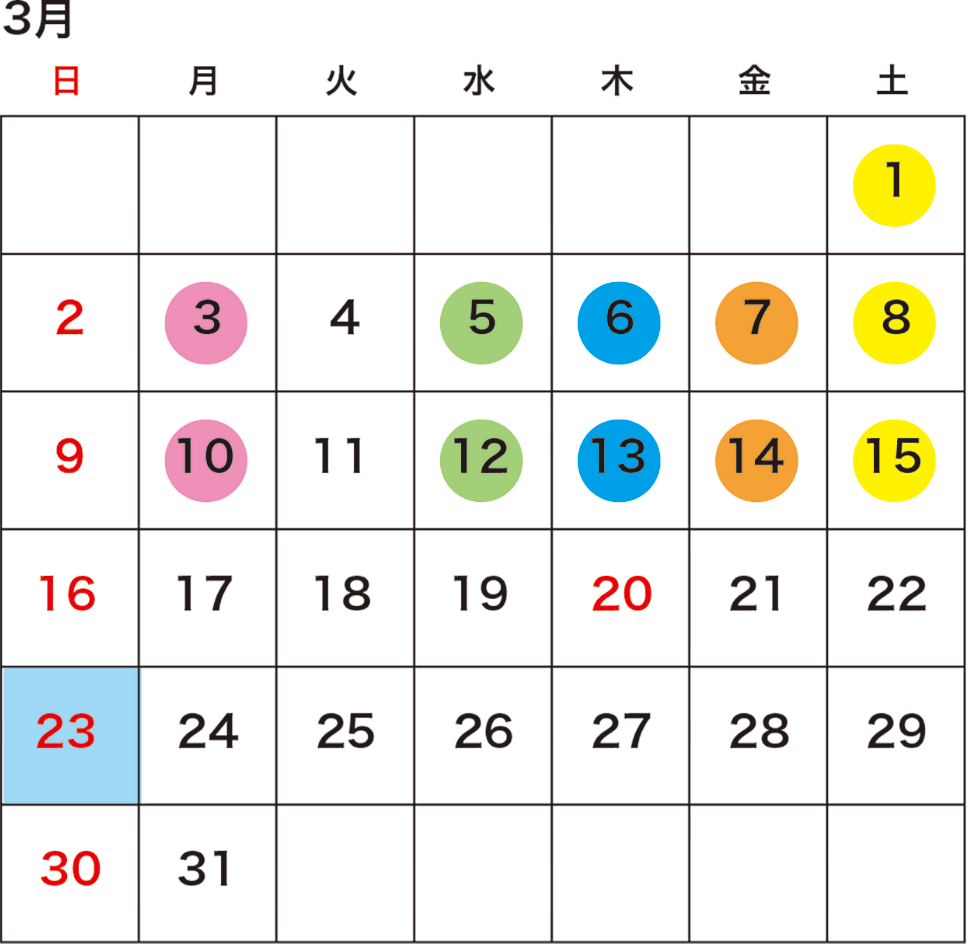 3月予定